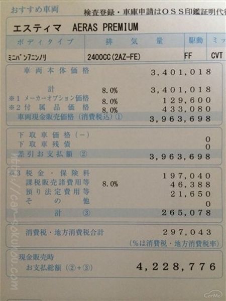 エスティマ16の見積もり公開 ガソリンとハイブリッドの価格差は 車ニュース 中古車情報 中古車検索なら 車選びドットコム 車選び Com