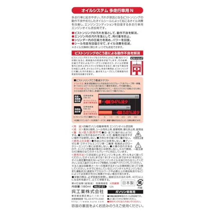 オイルシステム 多走行車用 180ml
