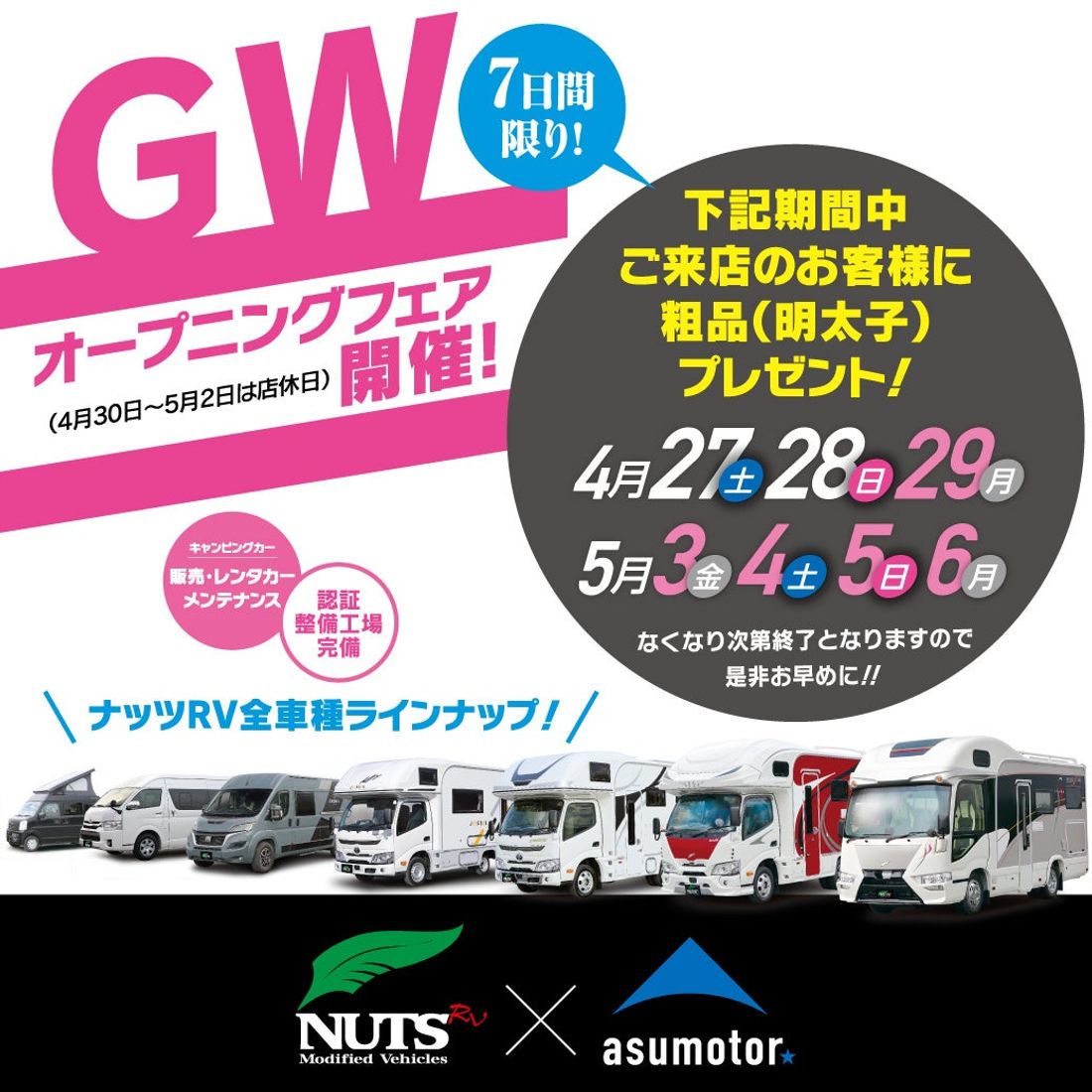 日本最大級のキャンピングカーメーカー ナッツRV