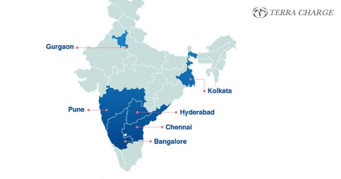 Terra Charge Indiaの営業拠点を6つのエリアで開始