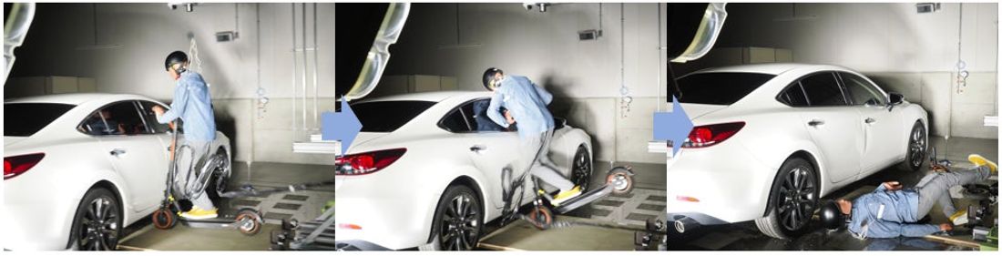 ヘルメットなしでの運転は極めて危険！電動キックボードの衝突実験