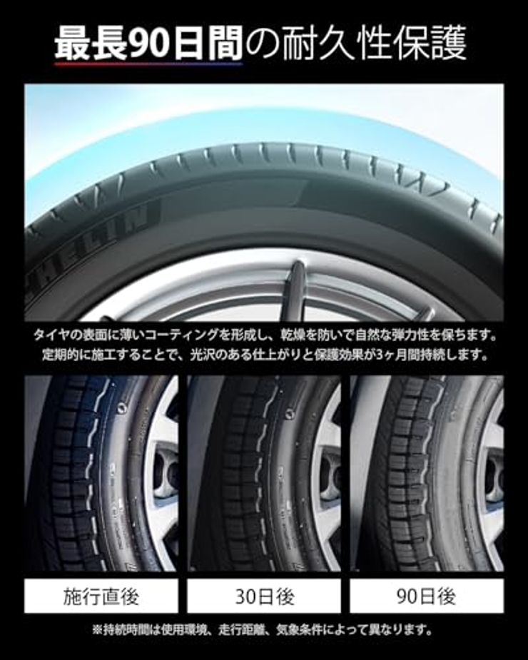 スプレー式タイヤワックス （黒、500ml）