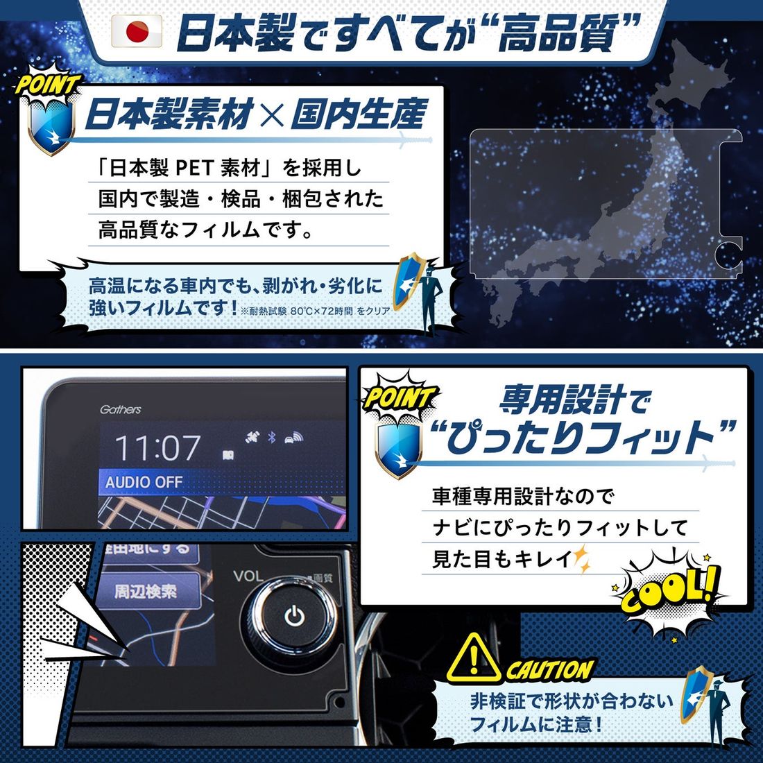 新型N-BOXのナビを傷から守る!反射防止機能も付いたカーナビ用液晶保護フィルム『カーナビ守る君』から、ホンダ N-B…