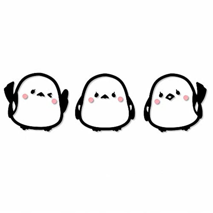 シマエナガ カッティングステッカー 3匹セット