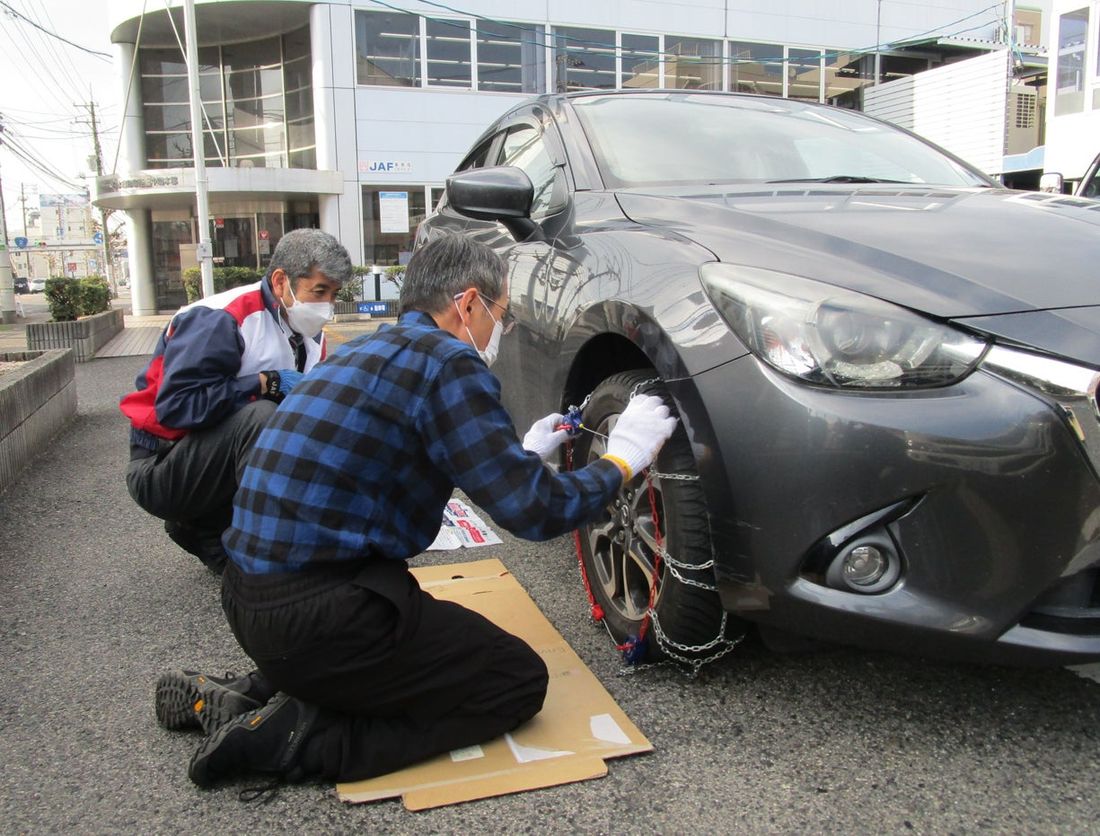【JAF広島】いざという時のために!「タイヤチェーン取り付け教室」を開催します
