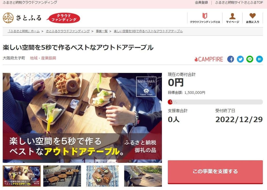 大阪府太子町とさとふる、新たな地場産品を開発する企業や個人を支援するため、寄付受け付けを開始