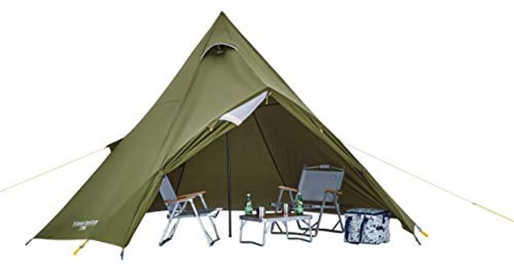 ワンポールテント snowline ロゴス ナバホ 400 二股ポール付き 7人
