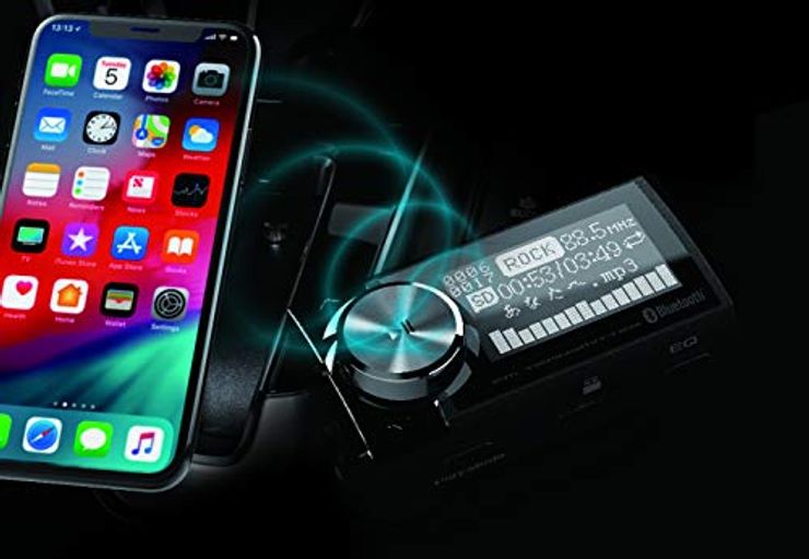 カシムラ Bluetooth FMトランスミッター イコライザー AUX MP3プレーヤー付 大画面液晶 microS…
