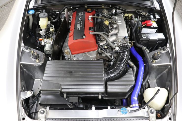 H.12(2000)年 ホンダ S2000 2.0 タイプV ASM ECU 社外赤ガラス幌 シルバー 走行91,800