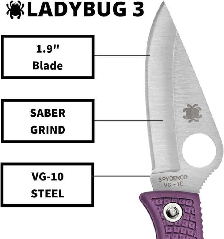 Spyderco(スパイダルコ) レディバグ3 黒 直刃　３