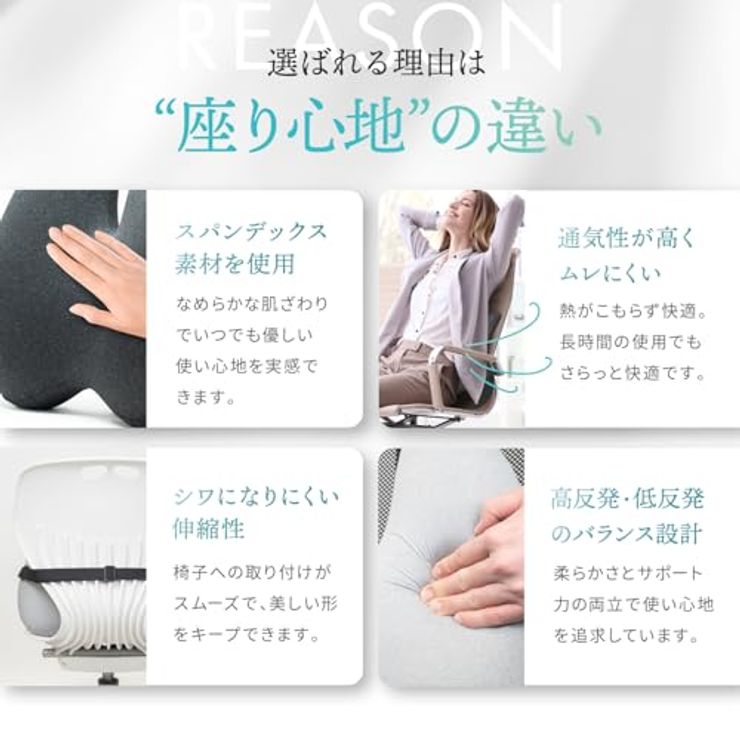 クッション ランバーサポート ダークグレー