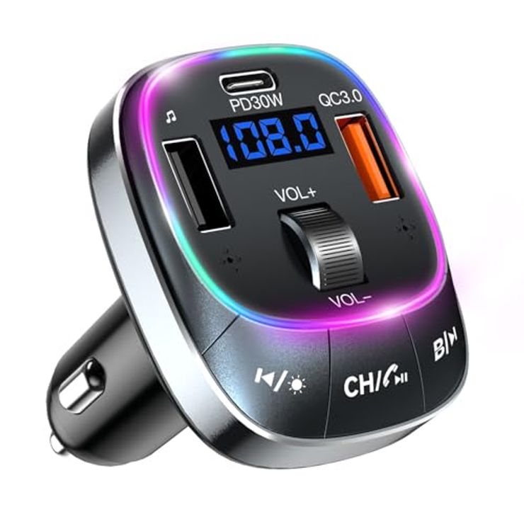 FMトランスミッター Bluetooth 5.3  (ブラック)