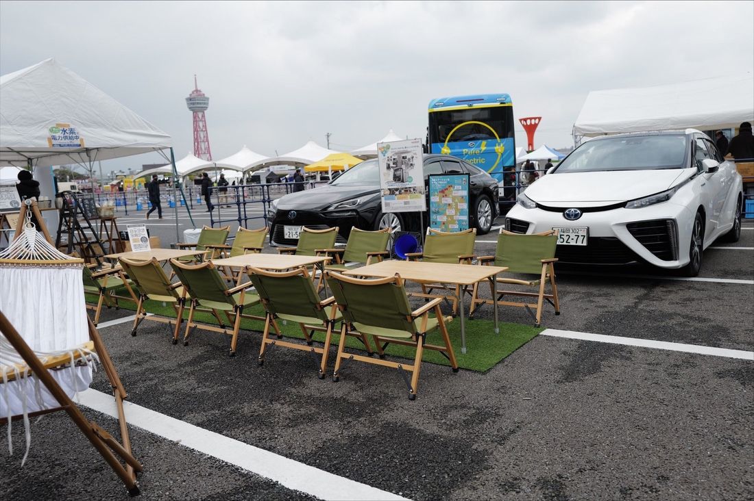 福岡モビリティーショー2023にて、キャンプ女子株式会社はモビリティとキャンプの未来を提案。FCEV・MIRAIと九州…