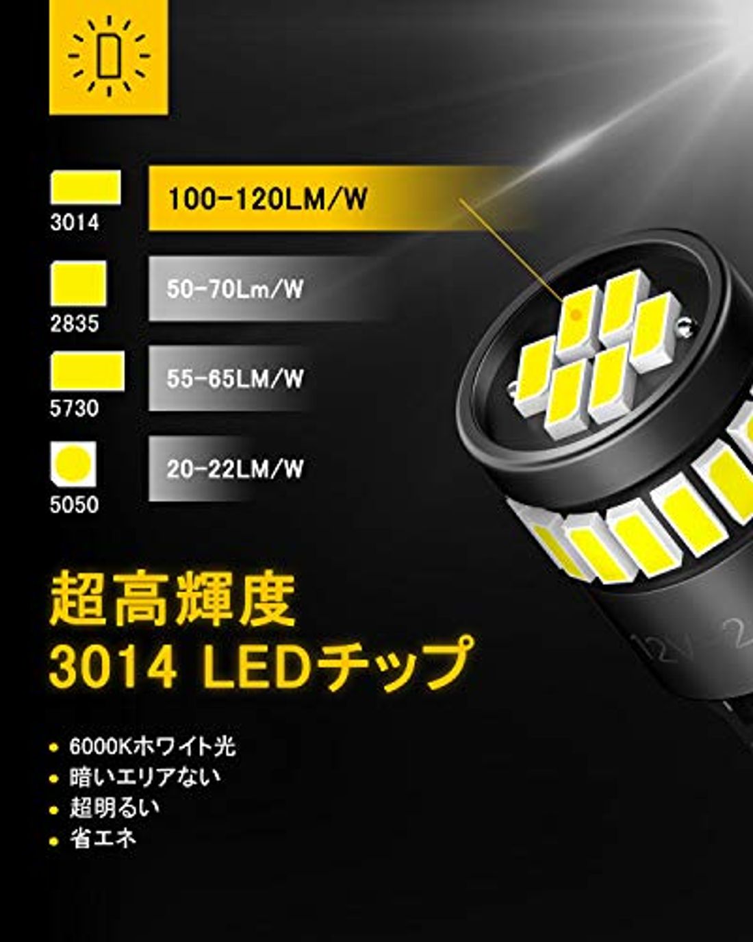 【メール便無料】 全方位チップ LED T10 高耐久 10