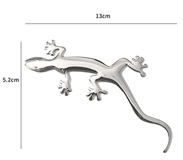 車ステッカー ヤモリ 3D シルバー