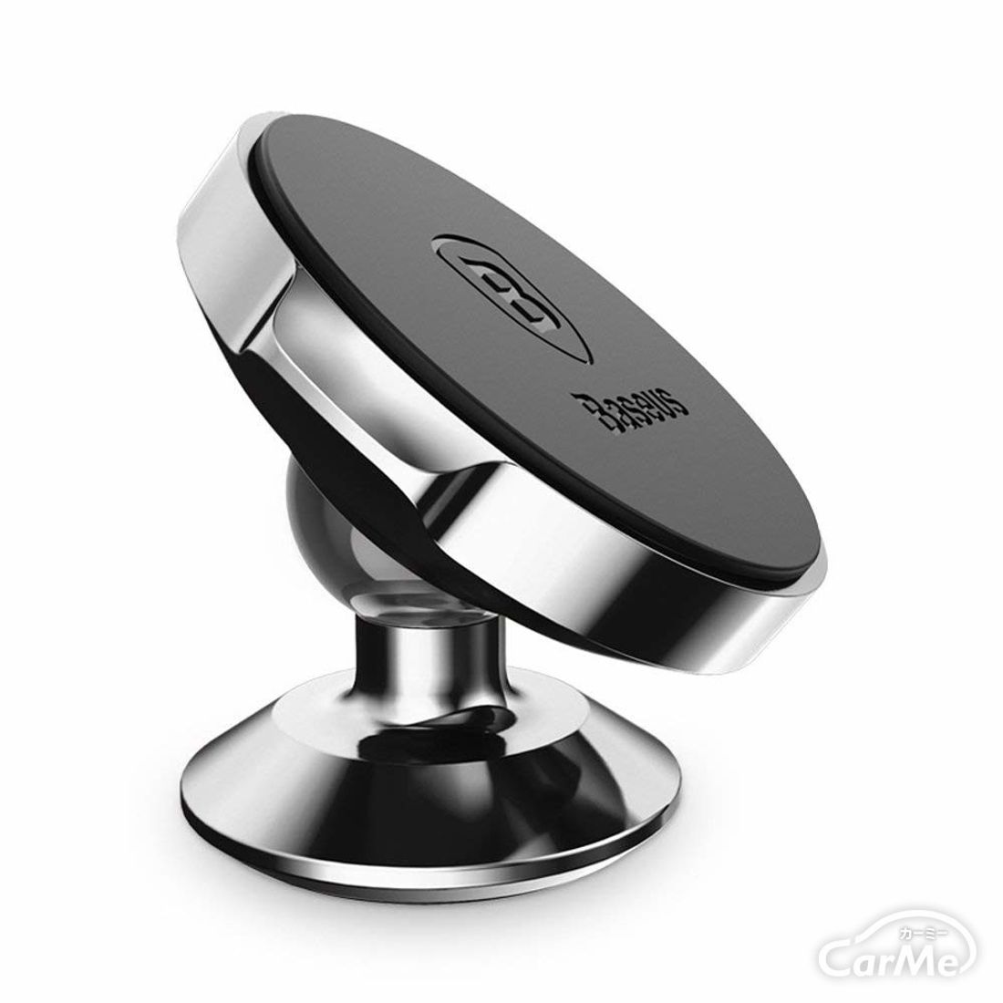 マグネット式車載スマホホルダー 360度回転 粘着式 (ブラック)