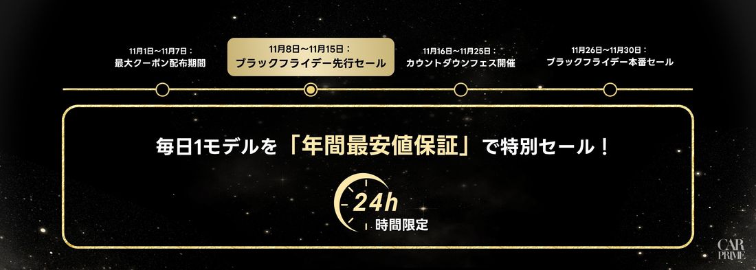 毎日1モデル限定の特別割引＆CARPRIME限定特典を提供