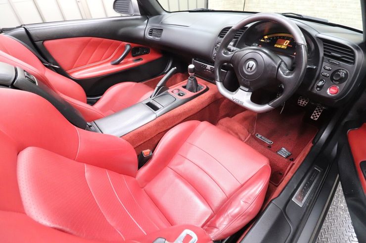 H.12(2000)年 ホンダ S2000 2.0 タイプV ASM ECU 社外赤ガラス幌 シルバー 走行91,800