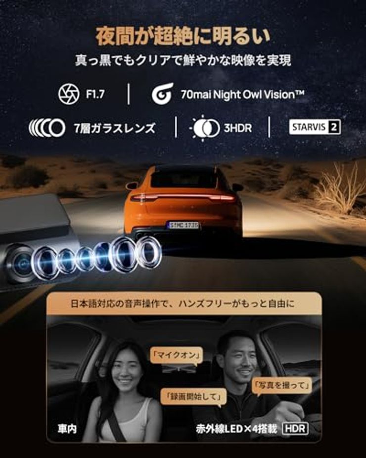 70mai Dash Cam 4K T800　ぬぬ