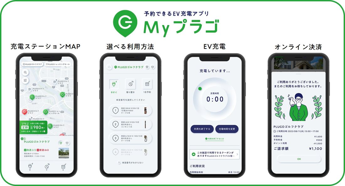 「おでかけEV」でプラゴの充電ステーションのリアルタイム情報を配信