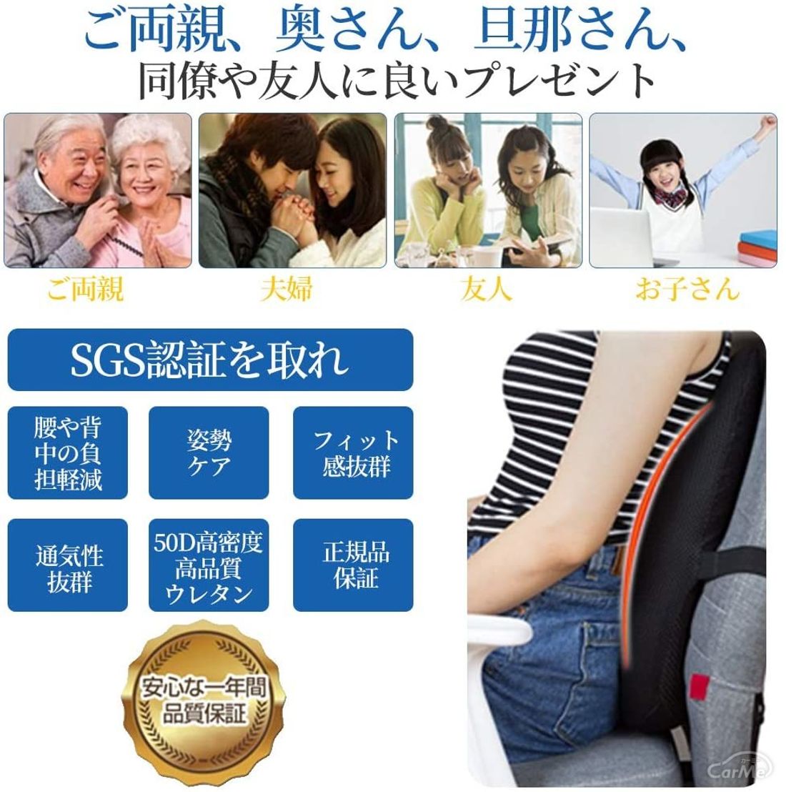 超特価sale開催 会社でも車でも使える姿勢保持 腰痛対策クッション ジムドライブ１ M Artpassions Ch