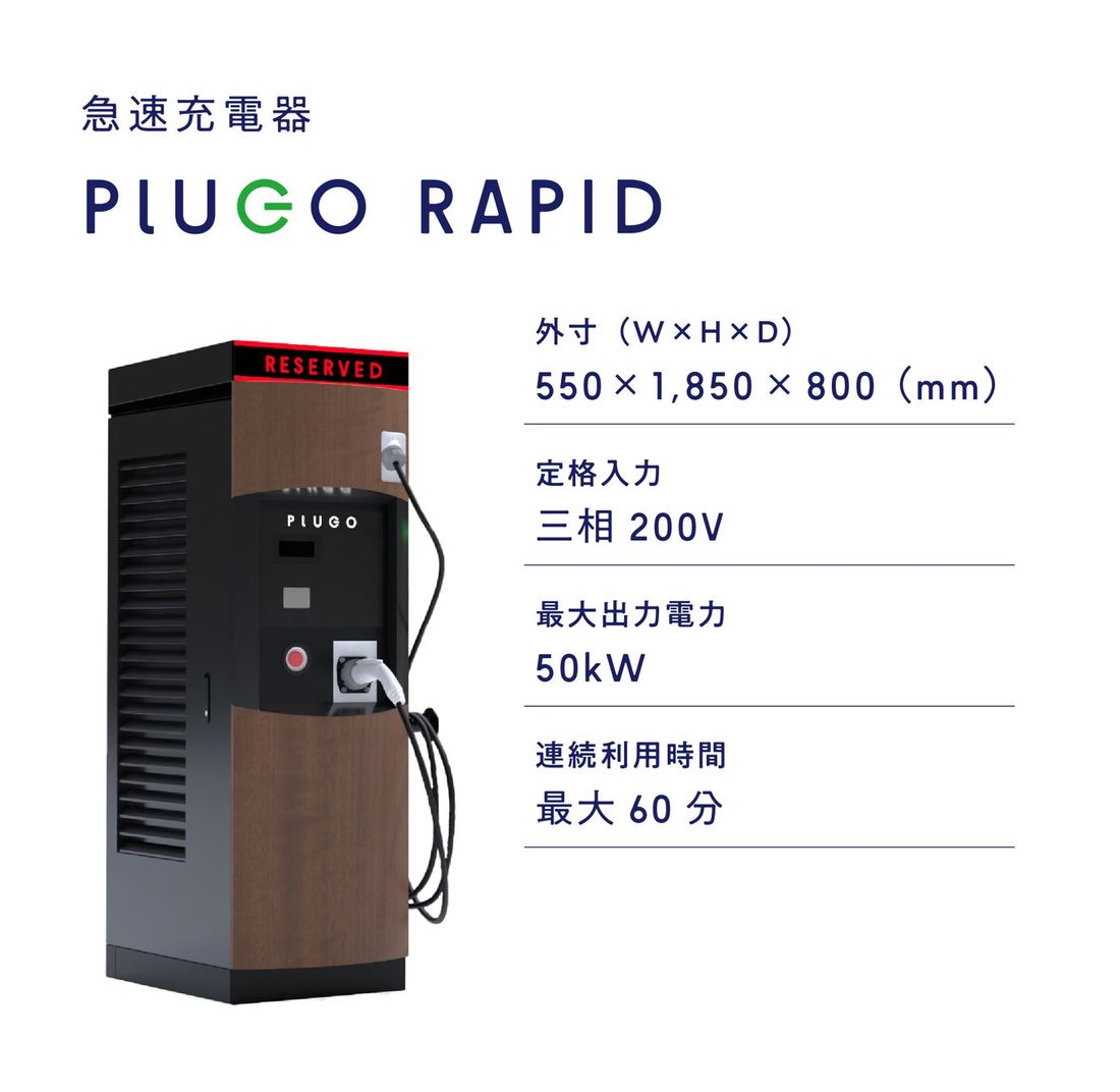 首都圏を中心に4施設で急速充電器「PLUGO RAPID」の充電サービスを開始　“事前予約”と“ながら充電”によりEV…