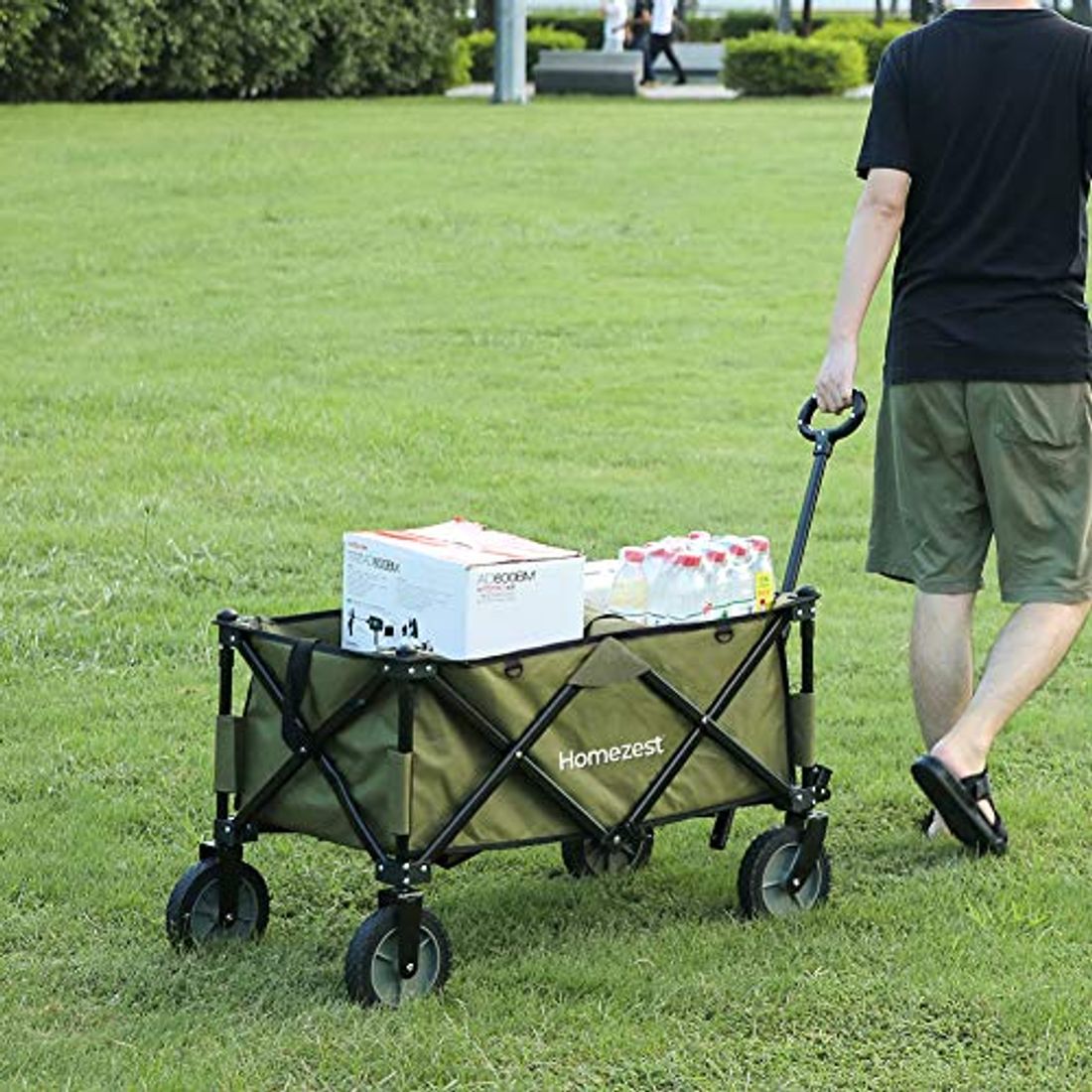 新生活 TRUSCO トラスコ 連結式樹脂製2段台車 ビートル 700X450 自在3輪 内2輪ストッパー付 とめたろう ハンドル付 1台 品番