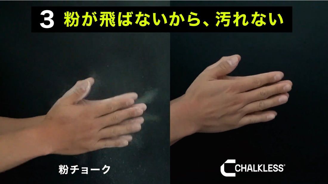 日本初上陸！水を弾く革新的滑り止め「チョークレス(CHALKLESS)」の先行販売をMakuakeにて開始。