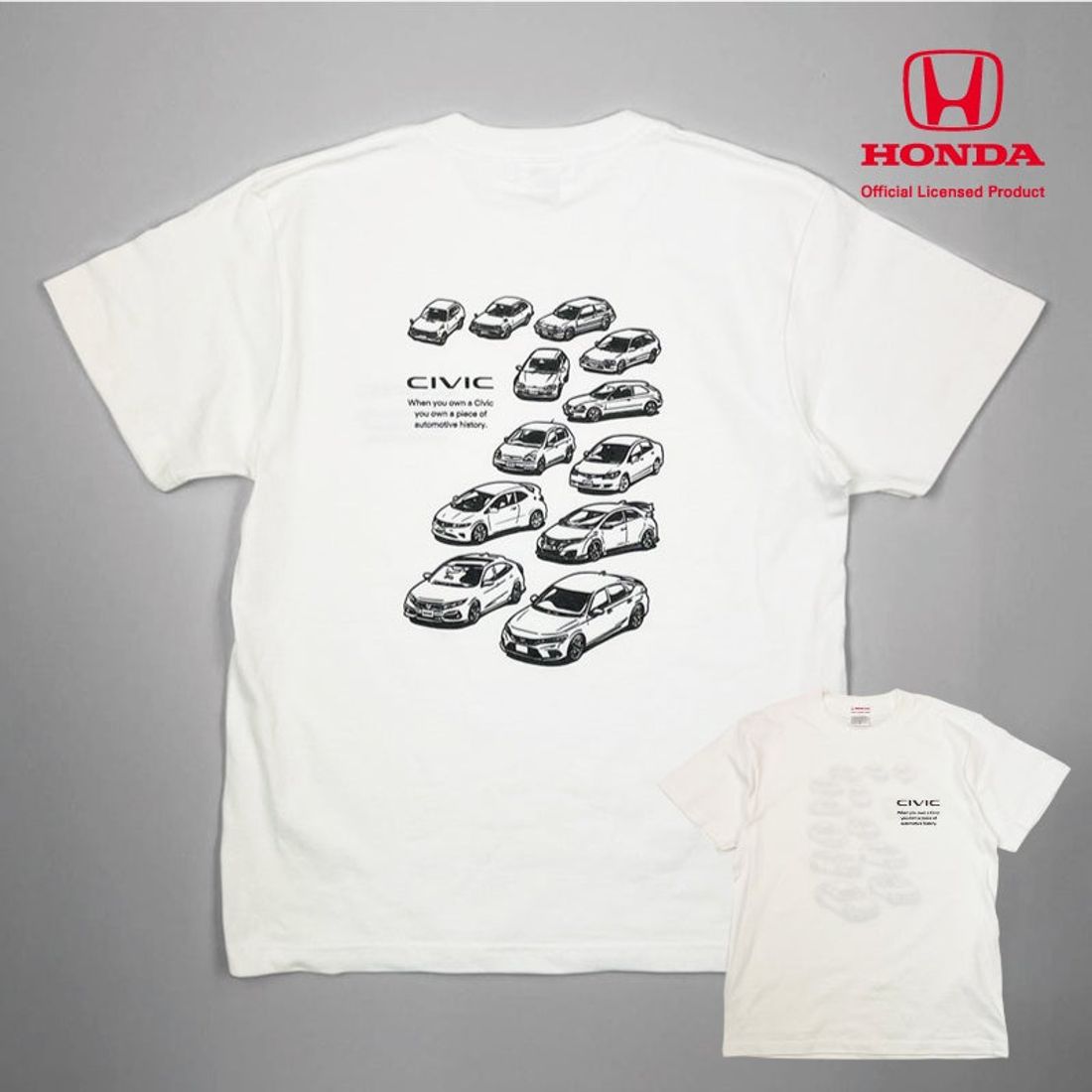 ●新発売● Honda シビックが大集合！シビック好きにはたまらない歴史を感じるTシャツ（4/23～）